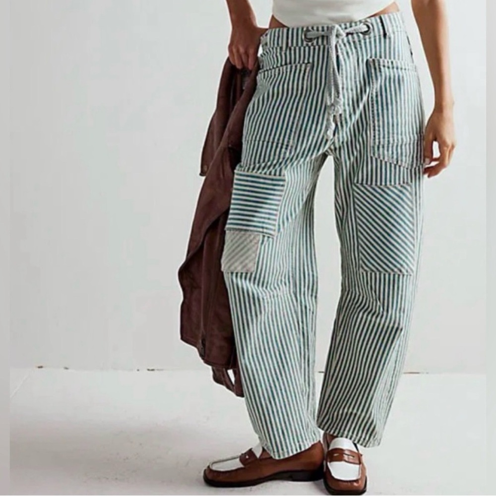 Free People Moxie Low Slung Railroad Jeans NWOT